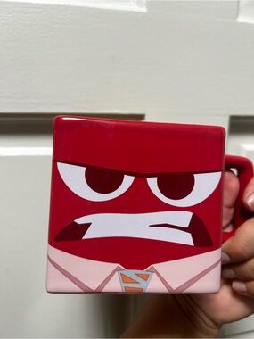 Inside Out Anger Coffee Mug Red Square Disney Pixar Good Pre Owned Condition